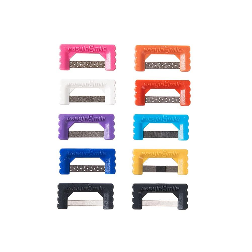 Easyinsmile Dental IPR Strip System 10PCS Orthodontic Interproximal Reduction Enamel Kits (B/Multi-Color)