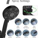 High Pressure Shower head with Handheld 7 Modes, Built-in Power Wash to Clear Tub. Tile & Pets, 5 High Flow Hand Held Hydro Rain Showerhead with Stainless Steel Hose and Adjustable Bracket-Matt Black