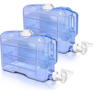 2 Pack Fridge Water Dispensers Bottle with Leak-proof Spigot and Convenient Handle Reusable Plastic Juice Beverage Dispenser Water Jug for Party Refrigerator Drink Iced Tea Juice Storage (1.5 Gallon)