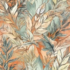 Boho Watercolor Leaf Orange/Yellow/Green Autumn Vintage Peel and Stick Wallpaper Easy Peel Off Contact Paper Stick on Adhesive Wall Paper for Bathroom Waterproof Renter Friendly