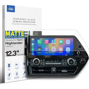 INNOSURE Tempered Glass Screen Protector for 2023/2024/2025 Toyota Highlander Limited/Platinum 12.3" Touchscreen Anti Glare (Matte)