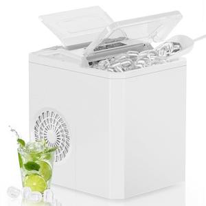 OLIXIS Nugget Ice Maker Machine, 26lbs in 24Hrs, 9 Ice Cubes in 6 Mins,Auto-Cleaning Portable Ice Maker with Basket and Scoop, Countertop Ice Maker for Home/Kitchen/Camping/RV, White