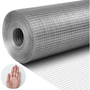 Tatuo Hardware Cloth 1/2 Inch 48in x 150ft Hot Dip Galvanized After Welded Cage Mesh Rolls 21 Gauge Metal Chicken Wire Roll Wire Fencing Poultry Netting for Raised Garden Rodent Animals