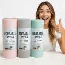 Premium Reusable Dish Cloths Towels Super Absorbent-Sustainable Cleaning Microfiber Rolls Wipes Large for Kitchen-Optimized-Home- Cars- Glasses -bathrooms- Electronics (Blue) 50 Pack