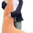 Llama Plush Pillow, 51 Inch Alpaca Plush Long Body Pillow, Alpaca Stuffed Animal, Christmas Holiday Birthday Gift (Brown)