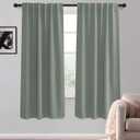 KGORGE Grayish Green Curtains 63 inch Length 2 Panel Set for Living Room, Light Blocking Thermal Insulated Room Darkening Curtains for Bedroom Living Room, Back Tab Rod Pocket, 52 x 63 inch Long