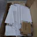 2-Cabinet White Makeup Vanity Dressing Table with Adjustable Mirror, 6-Shelves Power Outlet, for Women Girls Bedroom