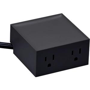 Bostitch Office Konnect Power Hub, Two Outlets Charging Station for Desktop, Shallow Tray Top, Black