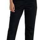 Chic Classic Collection Women's Cotton Pull-on Pant with Elastic Waist (12, Black Twill)
