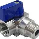 Stainless Steel 1/4" NPT Male to Female Mini Ball Valve 90 Degree Shut Off Valve