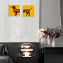 2 Pcs Dog Decor Dog Gifts Wall Decor Canvas Wall Art Framed Art Prints Artwork Posters for Home Living Room Bathroom Girls Room Farmhouse Bedroom Wall Decorations Paintings Pictures 7.8X7.8 Inch