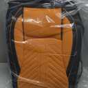 Auto Car Seat Covers Accessories Full Set Leather Cushion Protector Breathable Waterproof Seat Cover for Cars Universal Fit (Black&Orange, FullSet Without Headrest)
