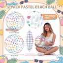 Soulchen 12 Pcs 16 Inch Pastel Inflatable Beach Balls Bulk Large Polka Dot Beach Balls Water Games Floating Toys for Summer Swimming Pool Birthday Party Decorations