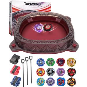 X Stadium Starter Kit - with 12 X Tops, 3 Launchers & Arena for Battle, Ultimate Competitive Spin Top Battle Set, Gift for Kids, Boys, Girls Ages 6+