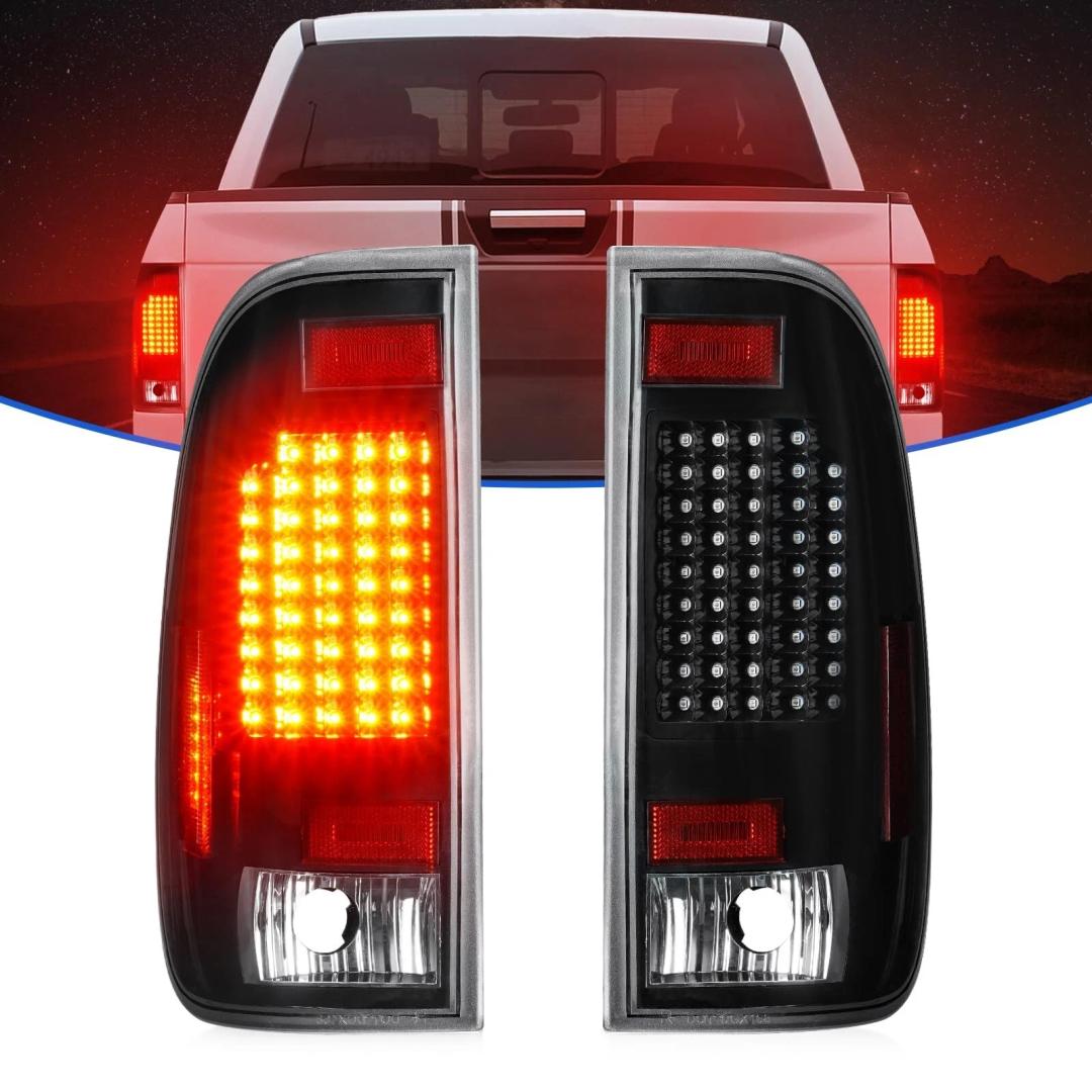 LED Tail Lights Assembly Fit for Ford F150 1997-2004, for F250 Light Duty 1997-1999, for F250/F350/F450/F550 Super Duty 1999-2007 (Fits Styleside/Fleetside Models ONLY), Smoke Lens