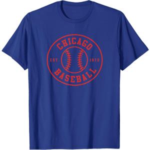 Chicago Baseball | Seventh Inning Stretch Gameday Fan Gear T-Shirt (Small, Royal Blue)