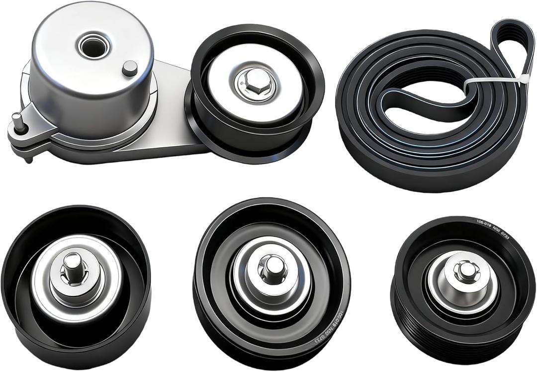 Serpentine Drive Belt Tensioner Component Kit 90K-39129 for Nissan 370Z 2016-2018 for Infiniti Fx37 2013 for Q40 2015 for Q70 2014-2017 for Q70L 2015-2017 for Qx50 2014-2017 39129 36305 36306 K070795