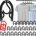 24 Pcs Travel Hangers Cruise Essentials 2025 Portable Folding Clothes Hangers Travel Accessories Foldable Clothes Drying Rack (Black)