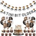 Martini Party Decoration Gold Brown Glitter A Tini Bit Older Banner Cake Topper Balloons, Martini Party Theme Banners Latex Balloons Cupcake Toppers for Children and Adults Birthday Party Decorations