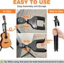 Folding Guitar Stand, Auto-Lock Bass Guitar Stand, Portable Electric Guitar Stand,Adjustable Heights Bass Stand for Stage, Travel, Studio
