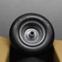 AR-PRO (2-Pack) 13x6.50-6 Flat Free Tire and Wheel - Universal 13x6.5-6 Solid Rubber Riding Lawn Mower Tire with Rim - With 5.5"-7.8 Centered Hub and 3/4" Bearings extra 5/8" 1/2 Bushings (White(Smooth Tread))