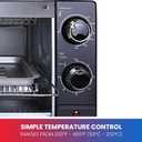 Total Chef Toaster Oven - Countertop Oven for Toast, Bake, Broil, Pizza, Compact Size For Small Kitchen, Appliance with Timer, Black, 4 Slice Toaster Oven