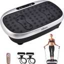 EILISON Atom Vibration Plate Exercise Machine - Full Body Vibration Plate for Lympathic Drainage with Acupressure - Home Fitness with Loop Bands for Weight Loss, 300lbs Capacity