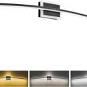 PRESDE 48inch 3 Colors Changeable Modern Black LED Bathroom Light Fixtures Over Mirror,Bathroom Vanity Light,Dimmable Bath Lighting bar 