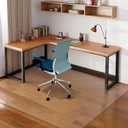 Azadx Office Chair Mat - 63"x51" Clear Protector for Hardwood Floor, Easy Glide Rolling Plastic Mat (51 x 63'' Rectangle)