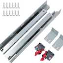 Undermount Concealed Soft Close Drawer Slides 15inch,6 Pairs Full Extension Drawer Glides Runners with Locking Device and Rear Mounting Brackets