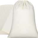 Pangda 15 Pcs Muslin Bags 22 x 24 Inch, Large Cotton Drawstring Bags Fabric Gift Pouches Bulk Reusable Grocery Pouches for Jewelry Party Favors Wrapping Home Storage DIY Craft