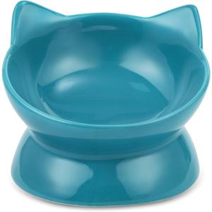 Park Life Designs Cat Bowl - Ceramic Cat Food or Water Bowl 10 oz (Turquoise) | Classic Pet Dish | Stylish Ceramic Feeding Bowl | Indoor Use, Dishwasher Safe