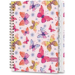 2026 Planner, Weekly and Monthly Calendar Academic Planners, Jan 2026 - Dec 2026, Planning Agenda Notebook for Office School Supplies, Red Butterflies