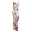 LASPIA Cowl Neck Dress Sexy Strap Shoulder Pleated Maxi Dresses Summer Wedding Guest Dresses for Women, Pink, Small