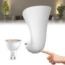 Plug in GU10 Wall Uplighter Lamp with Touch Control, 360 Rotatable Plugin Wall Wash GU10 Spotlight for Indoor Lighting, Indirect Lighting Inside, 5W Warm White 3000K LED Bulb Included