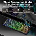 AULA F98 Pro V3 Wireless Mechanical Keyboard with Transparent Keycaps,Hot-swappable,Pre-lubed Linear Switches,Gasket Structure,RGB Backlit,TFT Screen,BT5.0/2.4G/USB-C Wired Computer Keyboard