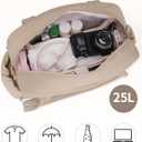 Wandering Nature Personal Item Travel Bag, Small Duffle Bag for Women with Wet Pocket & 14'' Laptop Compartment, Lightweight Carry on Weekender Duffel, Gourd Pattern (Beige)