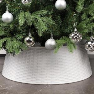 Blissun Christmas Tree Ring, 28.5" Plastic Christmas Tree Collar, Christmas Tree Skirt for Artificial Christmas Trees Decoration (Extra Large, White)