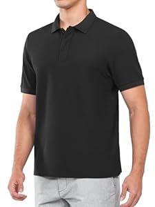NORTHYARD Men's Cotton Polo Shirts Short Sleeve Knitted Golf Shirt Casual Classic Polos T-Shirt Black L