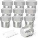 TAISHER 2PCS Stainless Steel Outer Hex Thread Socket Pipe Plug Fitting 3/8" NPT Male