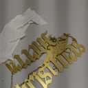 Leinuosen 47'' Magical Wizard Merry Christmas Banner Metal Merry Christmas Garland Sign Vintage Metal Happy Banner Party Decor for Xmas Holiday Birthday Party Supply Indoor Home Office Mantle Decor