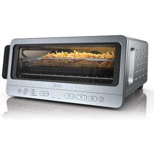Ninja Air Fryer Toaster Oven Combo | 8-in-1 Functionality | Flip Up & Away for Storage Space | Air Fry Basket, Sheet Pan, Wire Rack & Removable Crumb Tray |1800 Watt | Stainless Steel | SP151