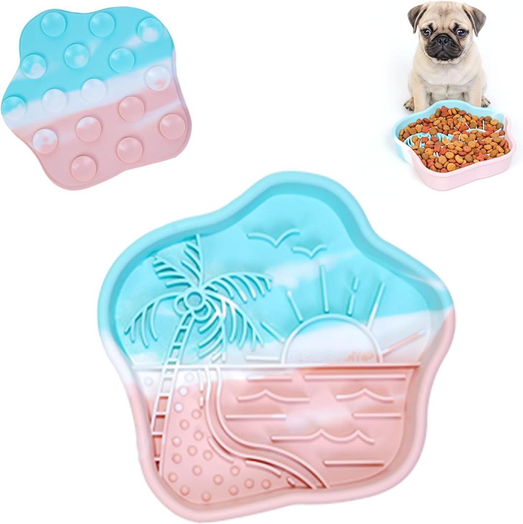 WUGO Slow Feeder Dog Bowls, Lick Mat for Dog Cat, Dog Lick Bowl, Puzzle Toy Dog Food Bowls, Interactive Treat Dispensing, Puppy Pet Slow Eating Anti-Slip Suction Cups, for Large Medium Small Breed
