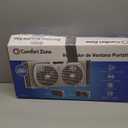 Comfort Zone Twin Window Fan with Reversible Airflow Control, 9 inch, Auto-Locking Expanders, 2 Speed Fan, Dual Fan, Exhaust, Airflow 9.84 ft/sec, Ideal for Home, Kitchen, Bedroom & Office, CZ319WT (White)