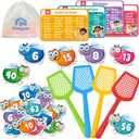 Coogam Math Counting Game, Math Manipulative Learning Swat The Fly Cards, Practice with Addition, Subtraction, Multiplication & Division, 1st 2nd & 3rd Grade Educational Toy for Homeschool
