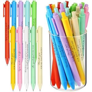 Crtiin 50 Pcs Gel Ink Pens Motivational Pen for Coworkers Inspirational Pens Bulk Smooth Writing Affirmation Pen for Students Thank You Gifts for Staff Volunteer(Fresh Color,Appreciation)