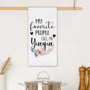 Yiayia Mother's Birthday Gifts Kitchen Towels, Grandma Gifts from Grandkids Hand Towels for Bathroom Decor, My Favorite People Call Me Yiayia Dishcloths Dish Towel for Kitchen 16x24 Inches