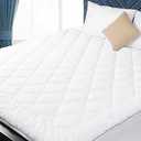 HOMTECMattress Pad Cotton Mattress Pad Cover Quilted Mattress Cover Pocket Mattress Protector Queen Size Thin Down Alternative Filling Noiseless & Breathable Twin 39x75 (99x190CM