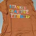 Thanksgiving Shirt for Women Fall Pumpkin Bow T-Shirt Funny Thankful Blessed Tee Tops Size Small, Caramel Brown