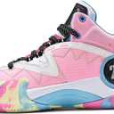 ASHION Unisex Kids Basketball Shoes Boys Air High Top Sneakers Girls Breathable Non-Slip Athletic Shoes Little Kid/Big Kid (Pink), Size: 3.5 Big Kid